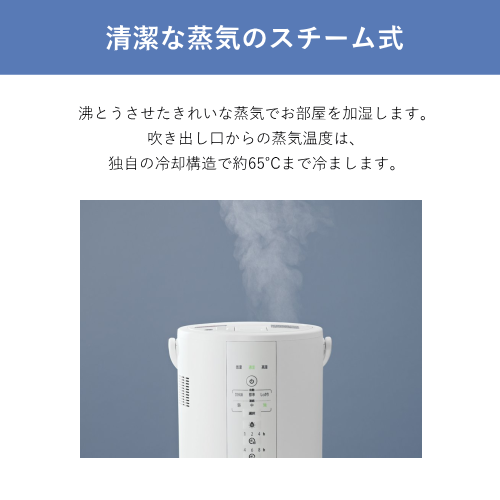 象印 ZOJIRUSHI EE-DF35-WA スチーム式加湿器 3.0L ホワイト 送料無料(沖縄県・離島除く)