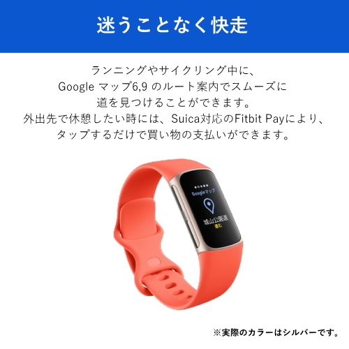 Google GA05185-AP Fitbit Charge 6 スマートウォッチ ポーセレン／シルバー アルミニウム Bluetooth 送料無料(沖縄県・離島除く)
