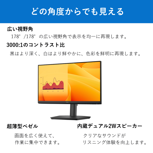 DELL E2225HSM 21.5インチ Dell Pro 22 調節可能スタンド モニター 送料無料(沖縄県・離島除く)