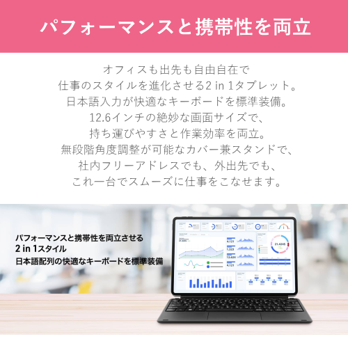 aiwa アイワ JA4-TBW1201-H 12.6型 2in1 タブレットPC Windows11 Home 搭載 送料無料(沖縄県・離島除く)