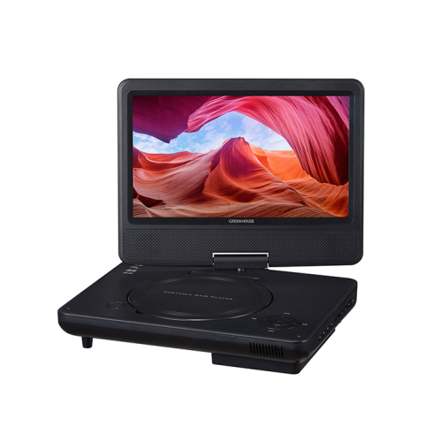 GREENHOUSE GH-PDV9R-BK ポータブルDVDプレーヤー 送料無料(沖縄県・離島除く)