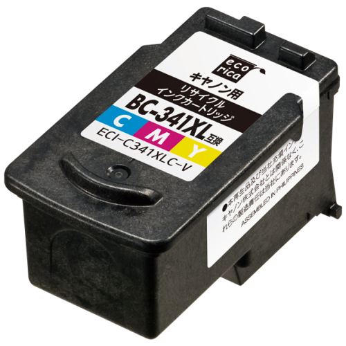 エコリカ ECI-C341XLC-V 互換リサイクルインクカートリッジ BC-341XL キャノン 3色カラー/染料