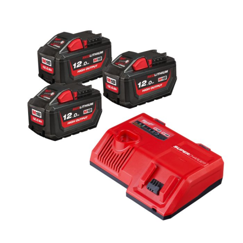 Milwaukee ミルウォーキー M18 HNRG-123 JP 電動工具 M18 (3) HO12.0Ah スタートキット（充電器・バッテリー3個セット） 送料無料（沖縄県・離島を除く）